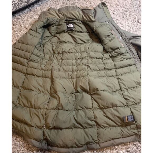 The North Face Arctic Parka 550 Down green Dry Vent Long JACKET COAT sz S WORN 1 - Picture 4 of 11
